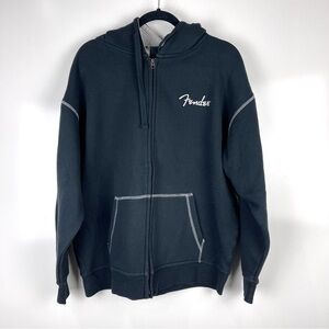 Fender Canada Are You Ready To Rock Hoodie Black Zip Up Men’s Medium